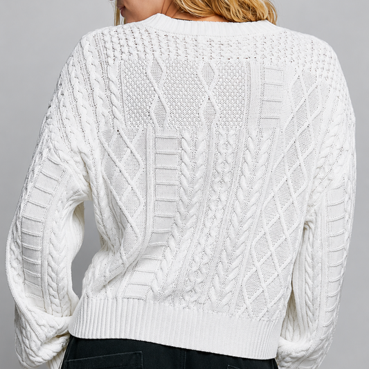 American Flag Sweater in White