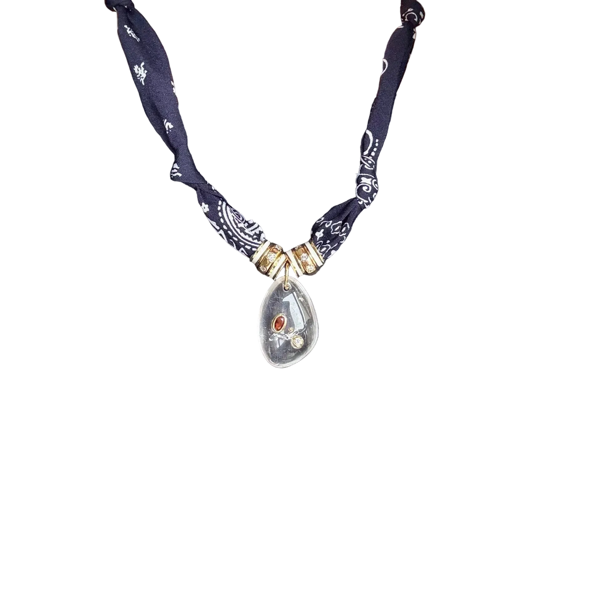 Navy Bandana Necklace