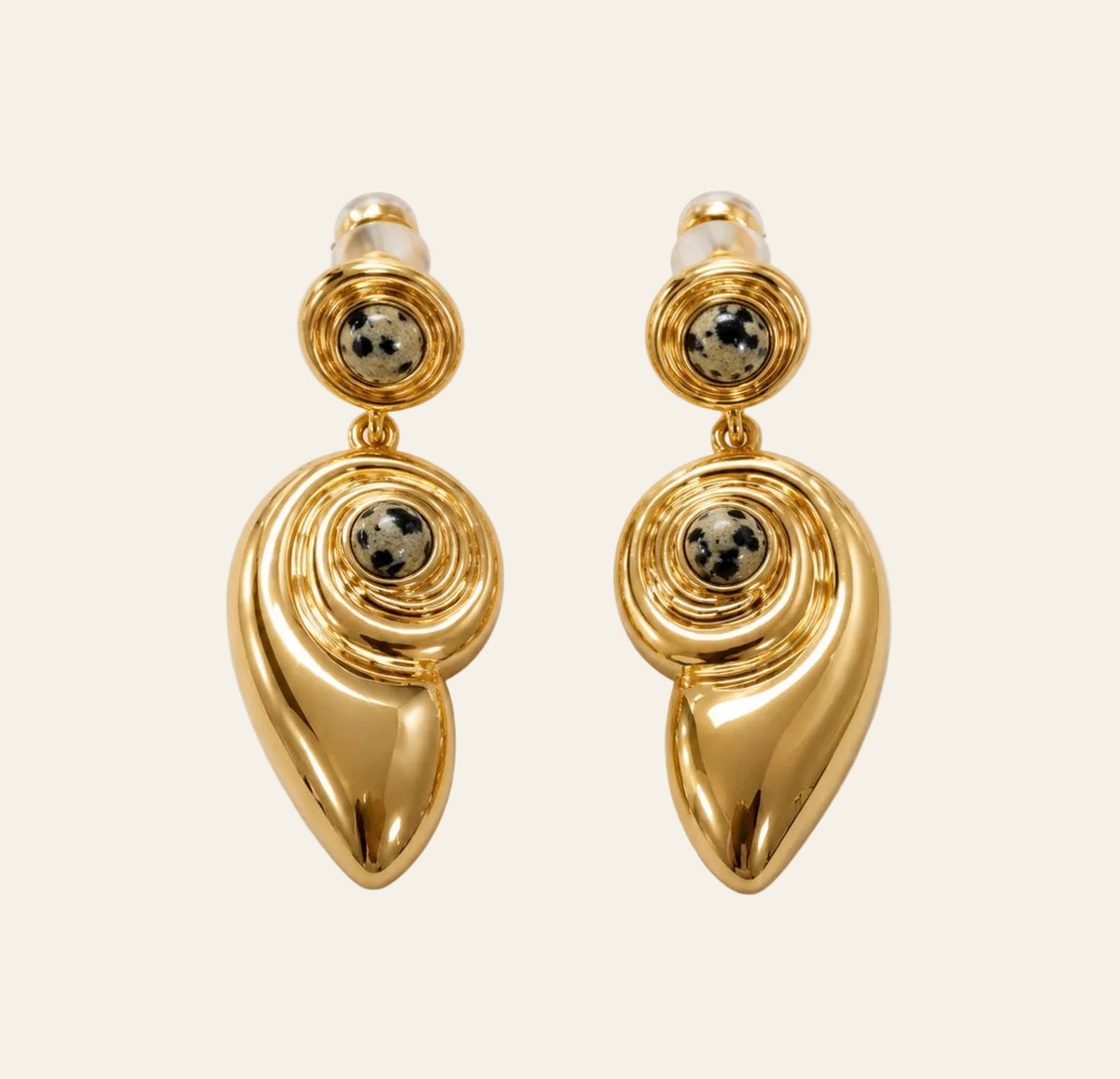 The Palma Shell Statement Earrings- Gold