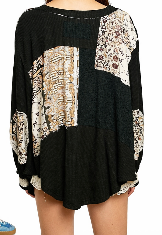 Balloon Sleeve V-Neck