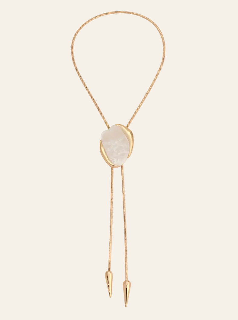 Bone Statement Bolo Necklace
