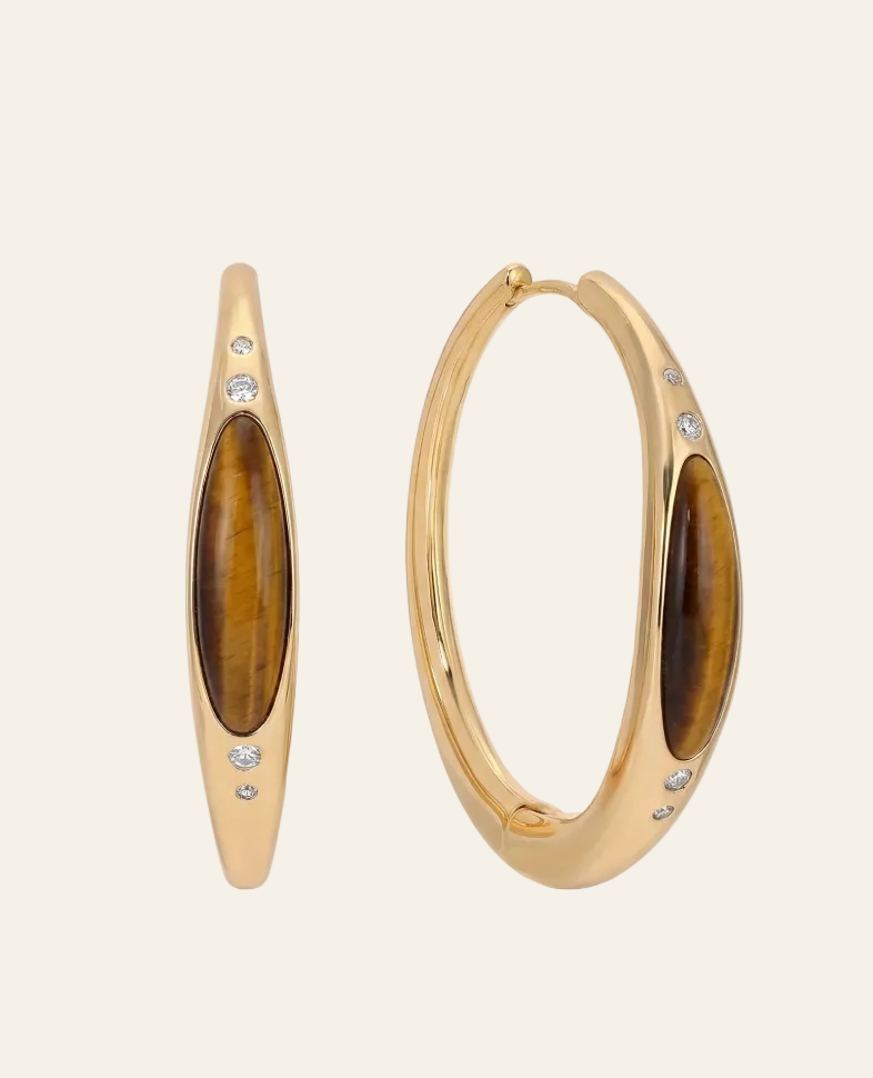 Tiger's Eye Solstice Hoops