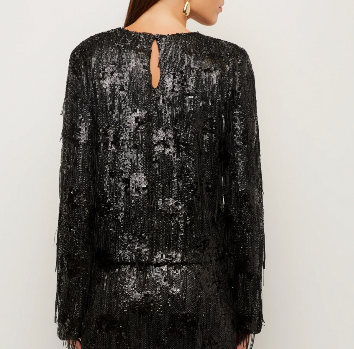 Danielle Sequin Fringe Top