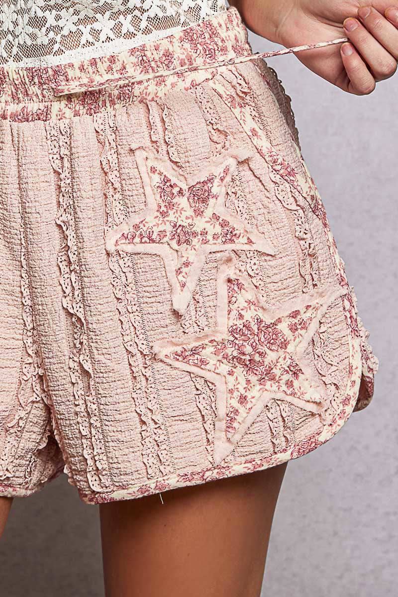 Knit Lace Short in Strawberry Milk