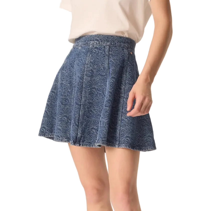 Corinna Flare Mini Skirt Dark Blue