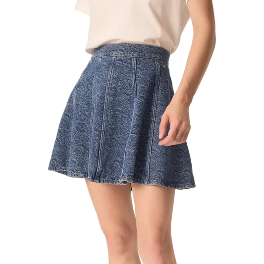 Corinna Flare Mini Skirt Dark Blue