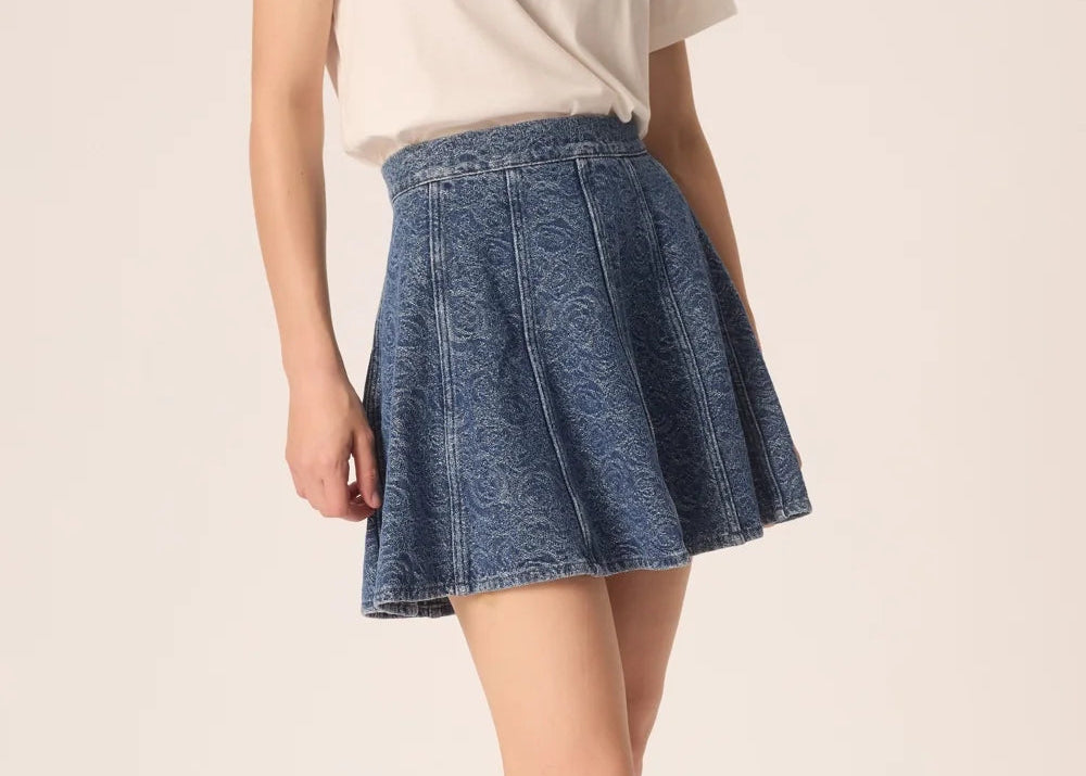 Corinna Flare Mini Skirt Dark Blue