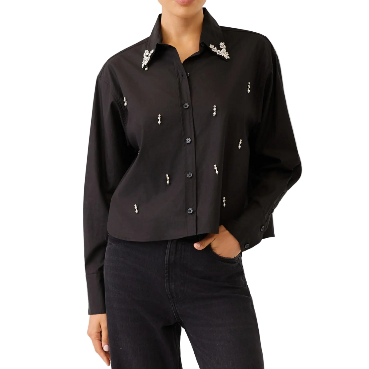 Lisa Embellished Button Up Top