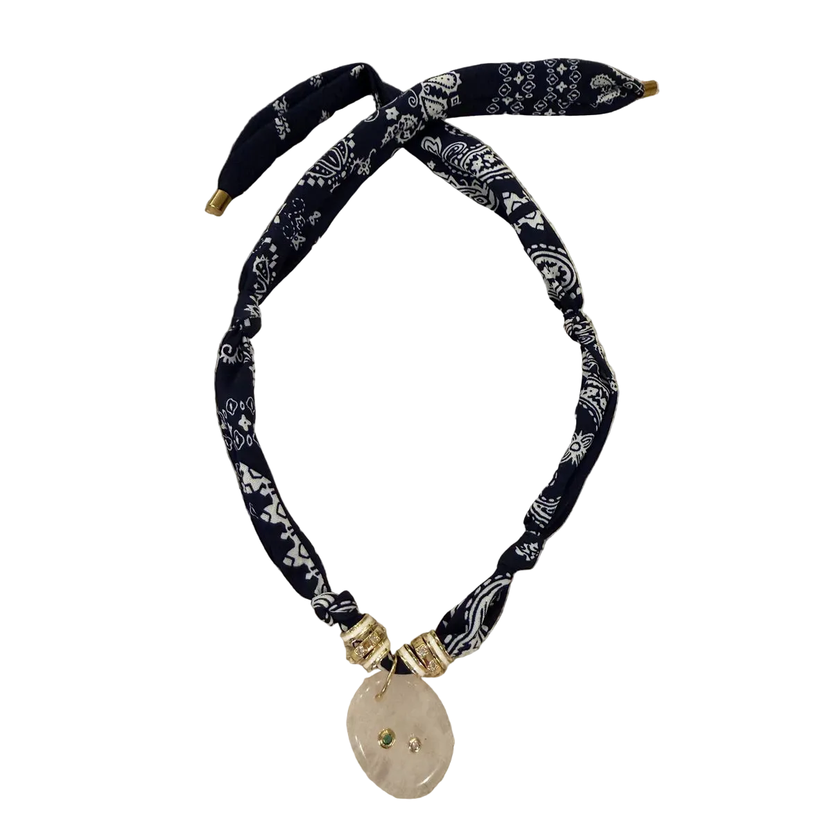 Navy Bandana Necklace