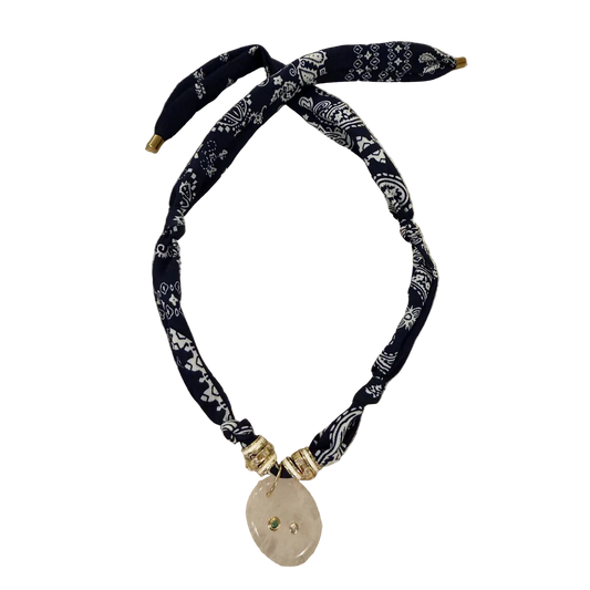 Navy Bandana Necklace
