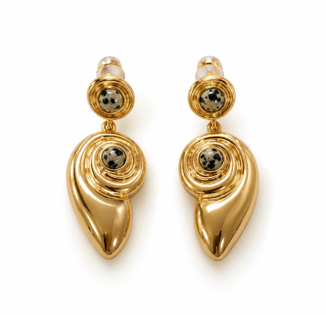 The Palma Shell Statement Earrings- Gold