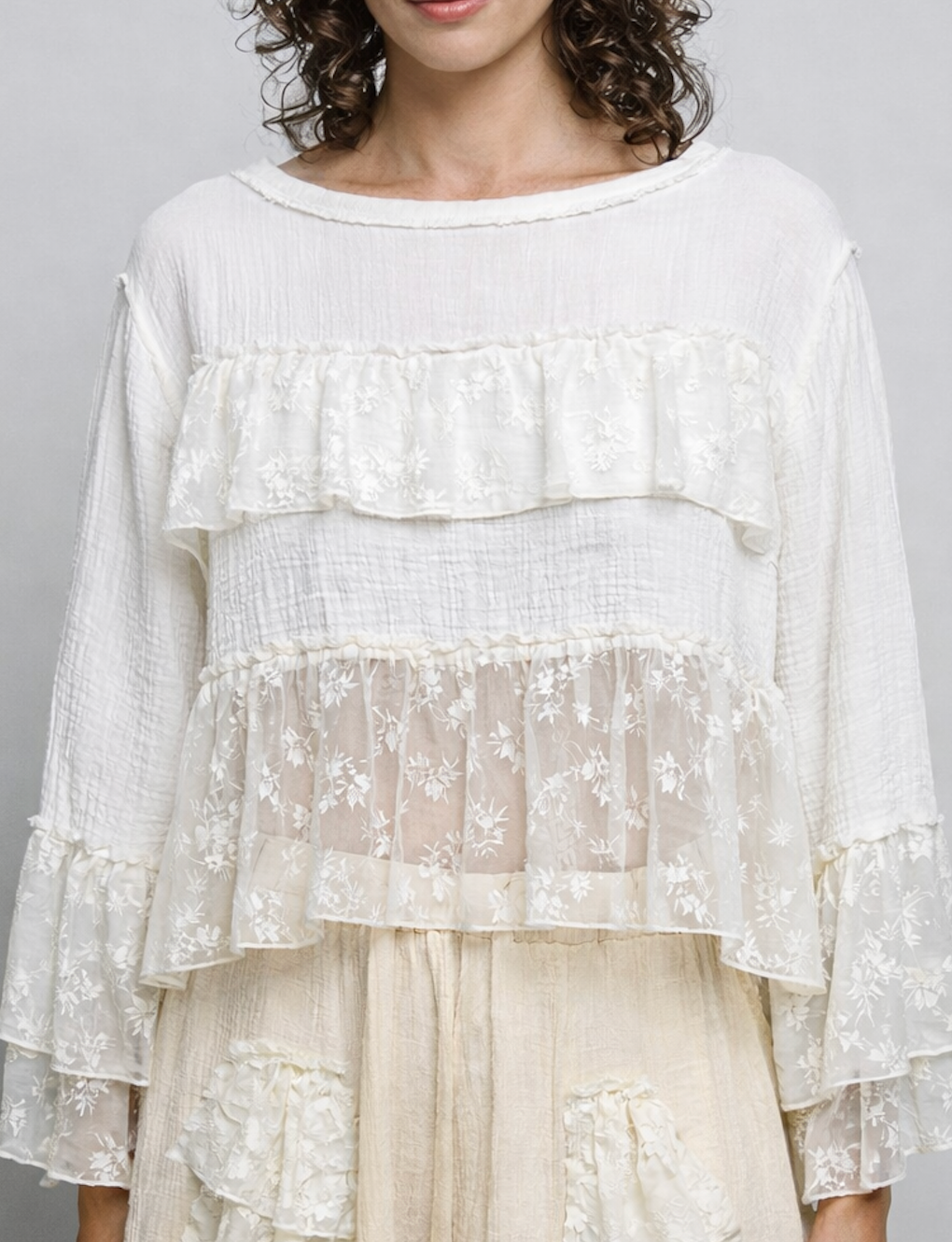 Off-White Ruffle Top