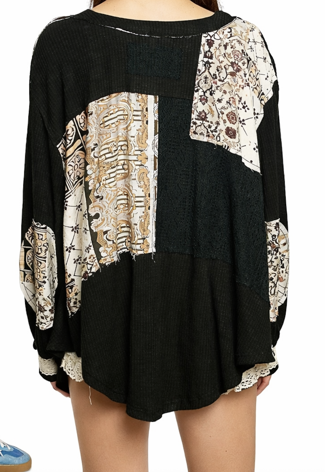 Balloon Sleeve V-Neck
