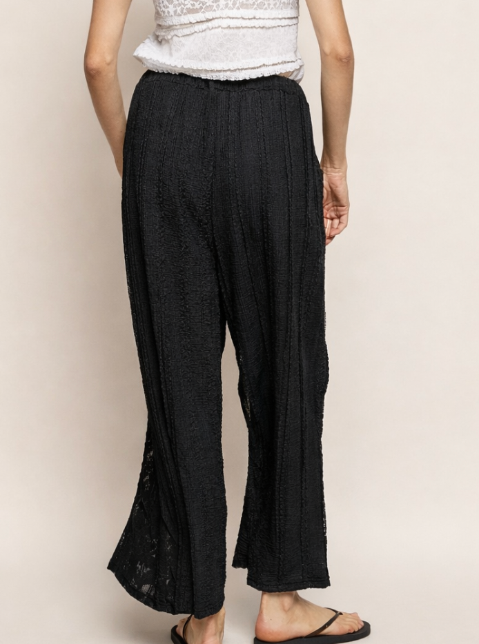 Black Lace Wide Leg Pant