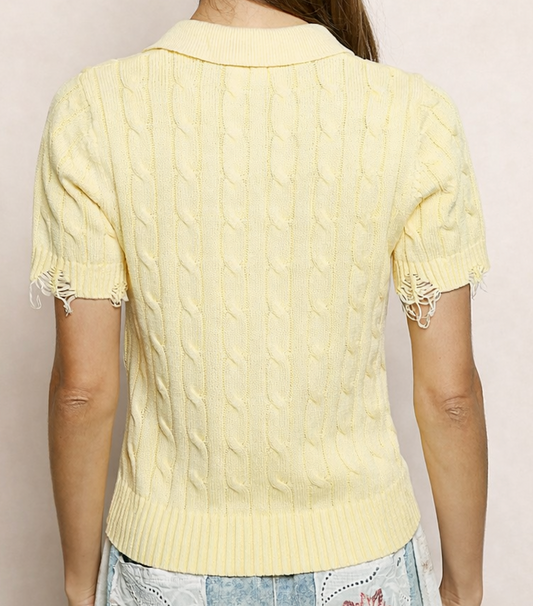 Butter Yellow Collard Shirt