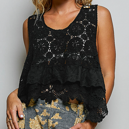 The Noir Crochet Top