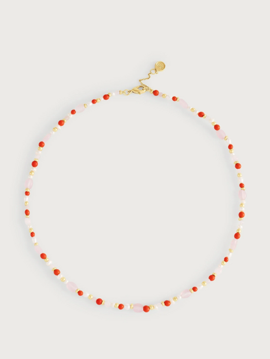 Milos Beaded Necklace in Warm