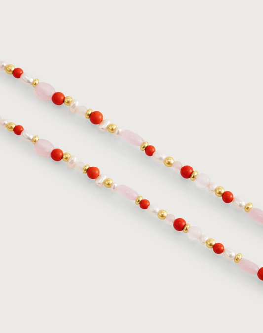 Milos Beaded Necklace in Warm