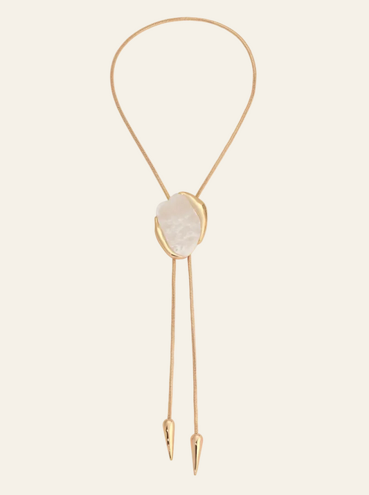 Bone Statement Bolo Necklace