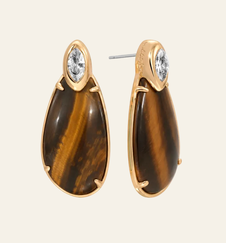Majestic Stone Tiger's Eye Earrings