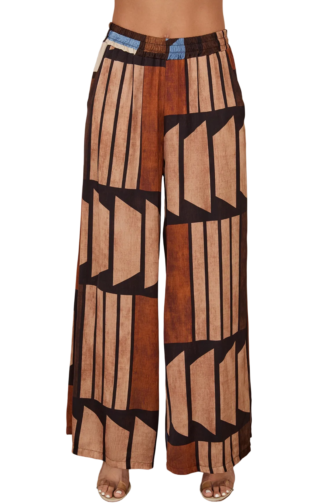 Geometric Multicolor Print Pants