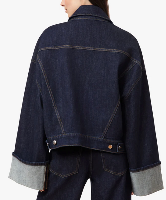 Cuffed Denim Trucker Jacket
