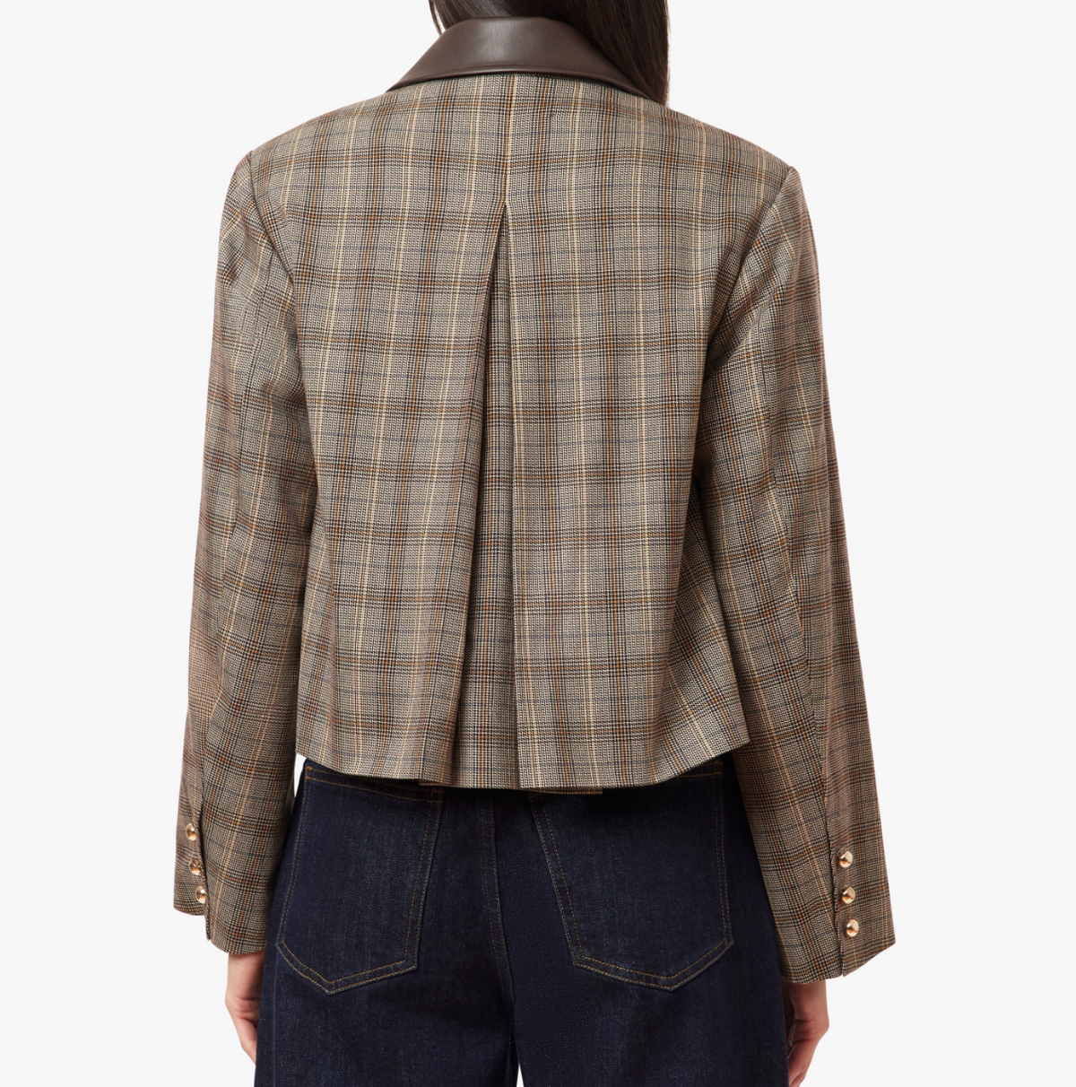 Houndstooth Check Swing Jacket