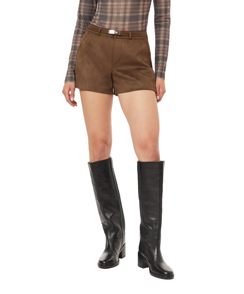 vegan suede micro mini shorts