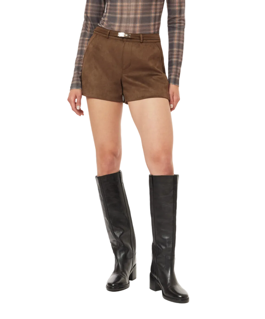 vegan suede micro mini shorts