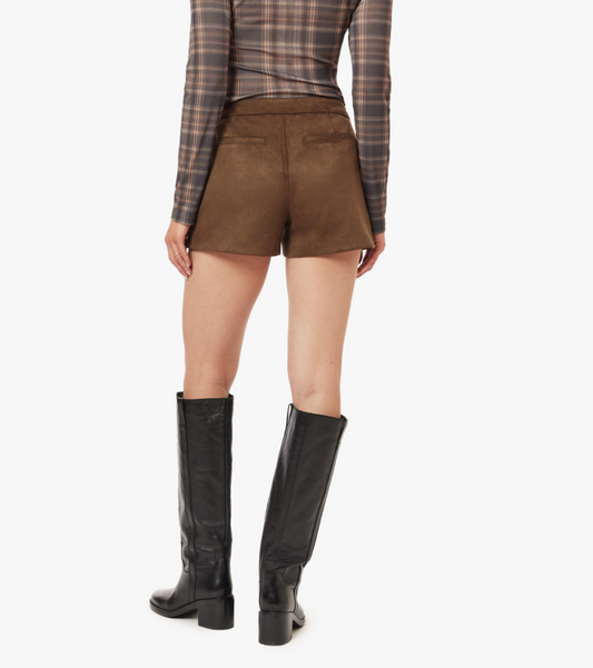 vegan suede micro mini shorts