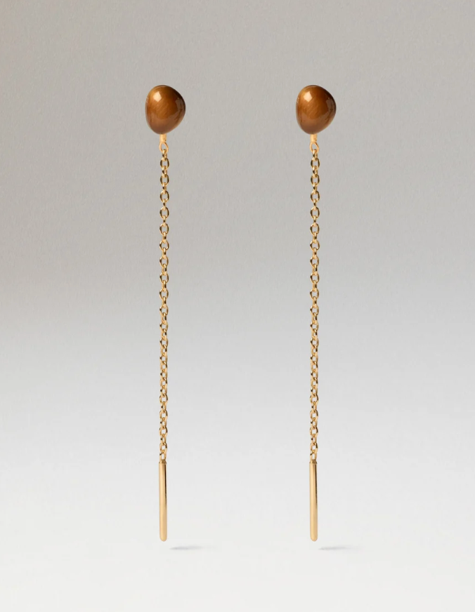 Tiger Eye Lyra Earrings