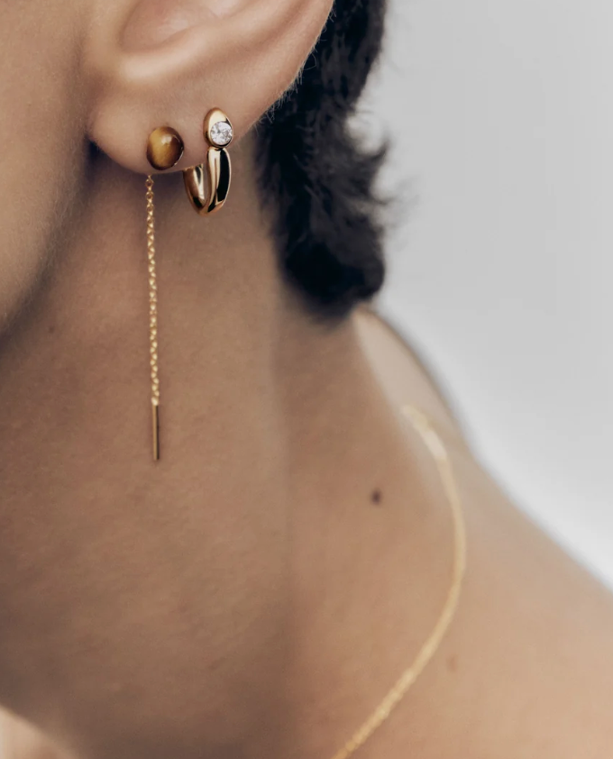 Tiger Eye Lyra Earrings