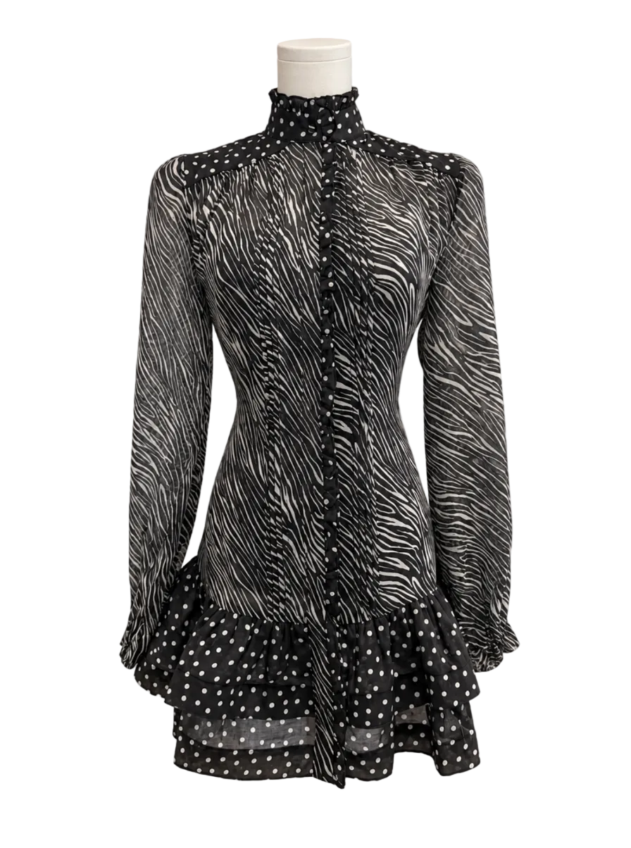 Emberelle Mini Dress in Black and White