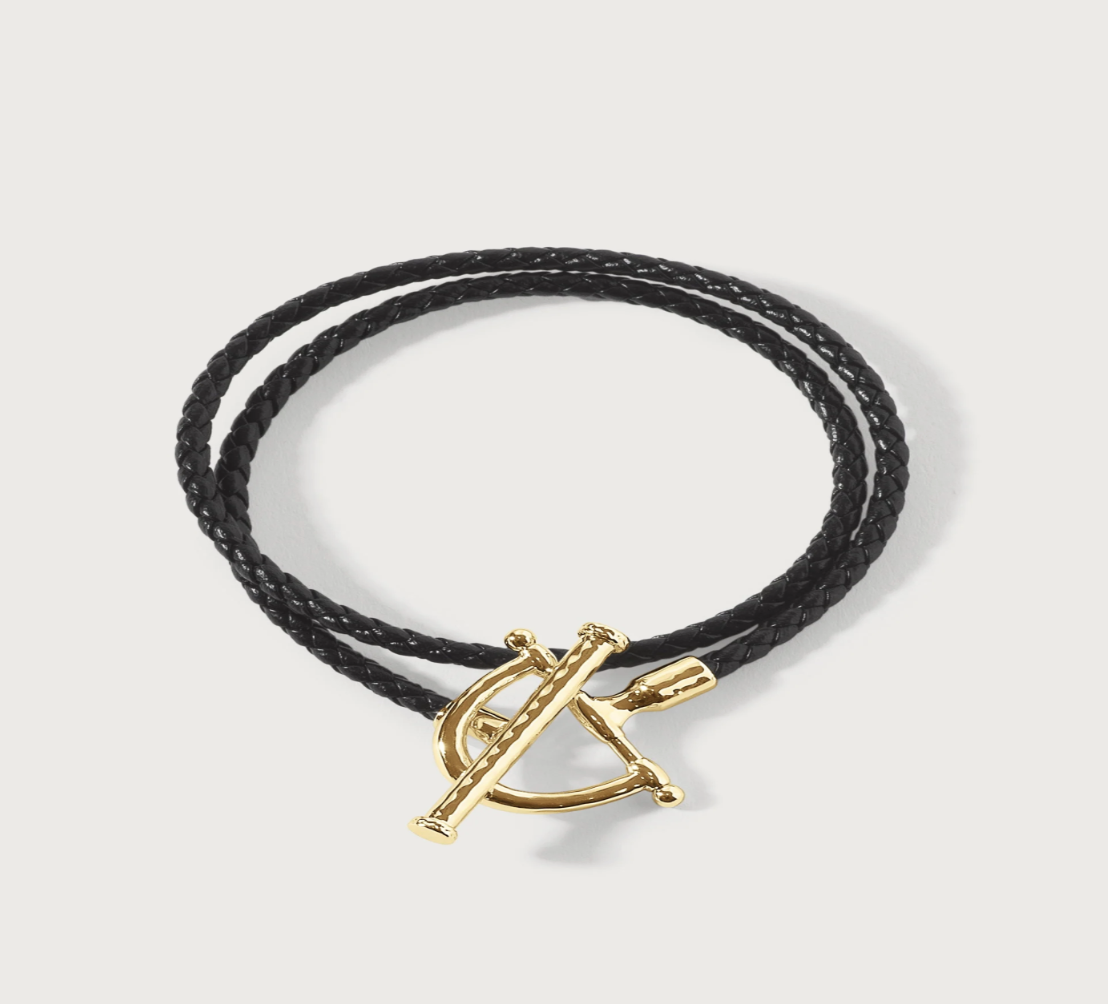 Cheval Leather Wrap Bracelet , Gold