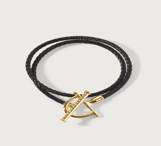 Cheval Leather Wrap Bracelet , Gold