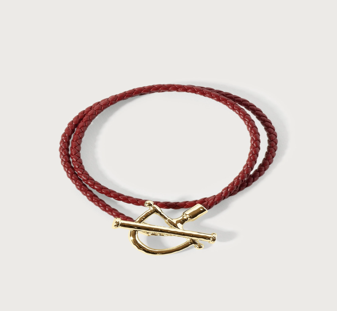 Cheval Leather Wrap Bracelet , Gold