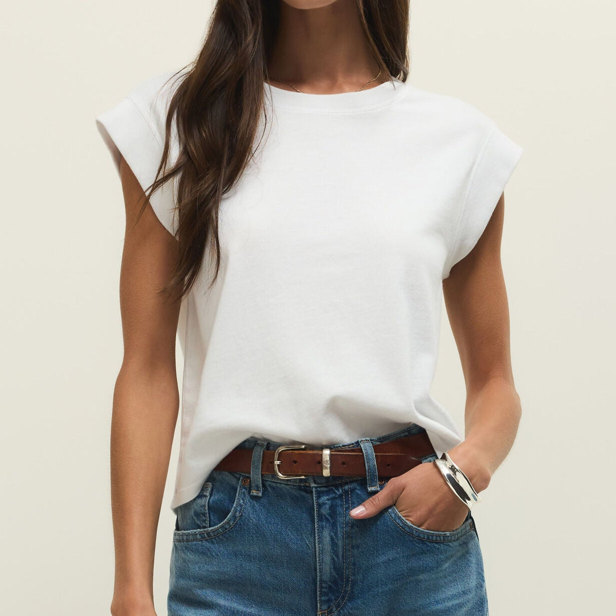 Camino Jersey Top in White