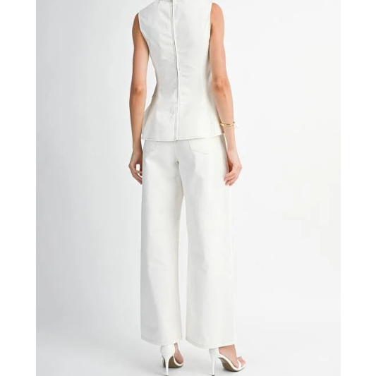 Peplum Sleeveless Top/Pants Set
