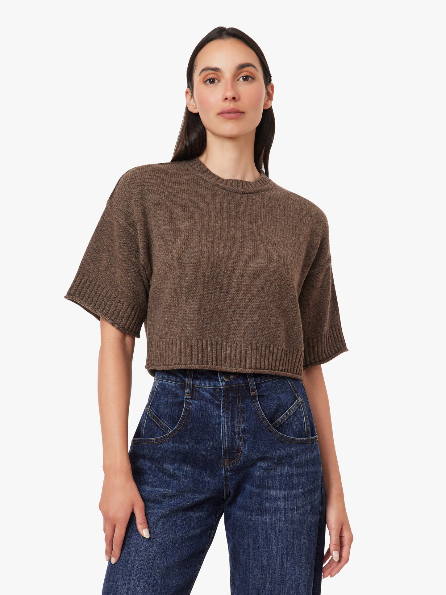 Heather Mocha Crew Neck Sweater