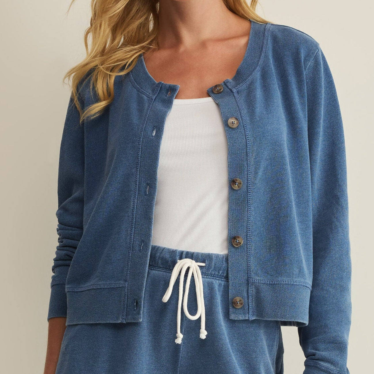 Knit Denim Cardigan